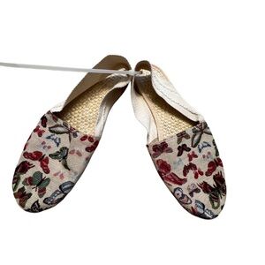 Butterfly Canvas Espadrilles - Red and Green